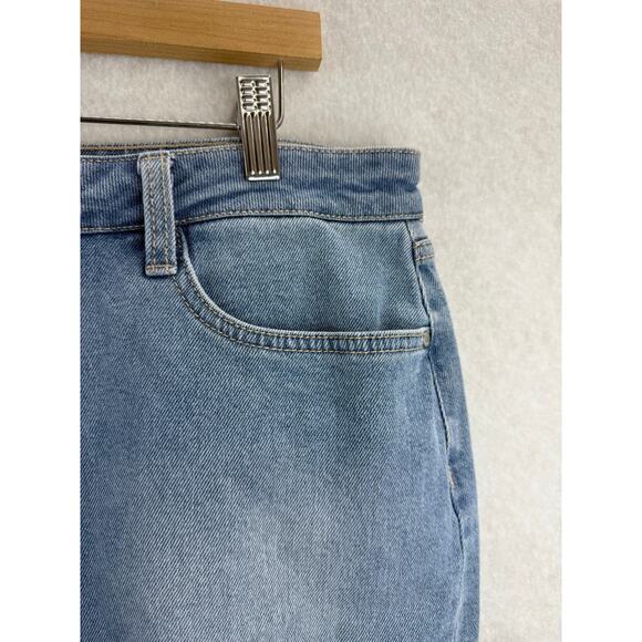 A.N.A Light Wash Denim Jean Mini Skirt Sz 14 Beachy Western Feminine Classic - Picture 4 of 10
